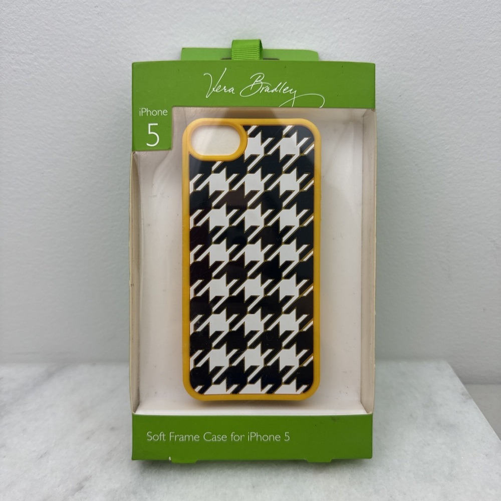 Vera Bradley  iPhone 5 Soft Case  Hello Yellow Midnight Hounds Tooth